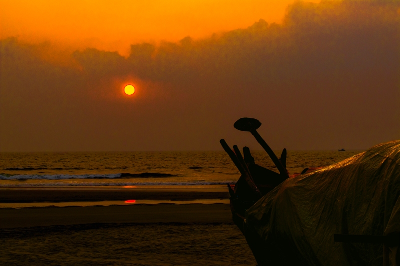 Sunset Goa beach, India